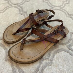 Blowfish Malibu Sandals, Women's 8 Brown Vegan Leather Strappy Summer
